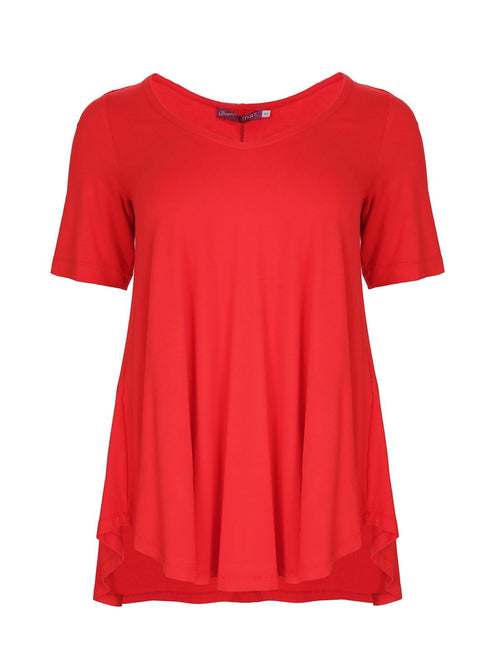 Basic curve hem red top - Mat