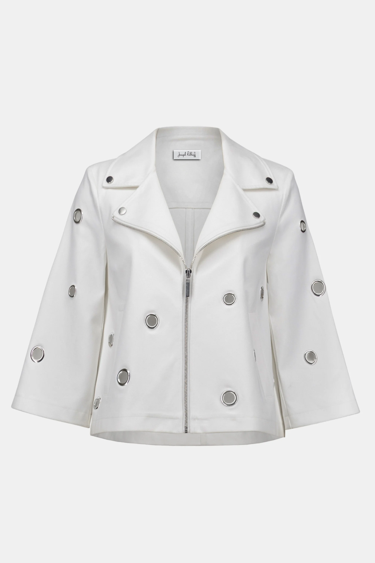 Metallic Faux Suede Swing Jacket with Eyelets - Joseph Ribkoff