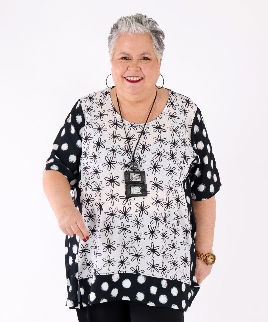 Tribune Tunic Daisy & Polka Dot Print – G!Ozé