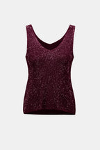 Metallic knit camisole with rhinestones - Joseph Ribkoff