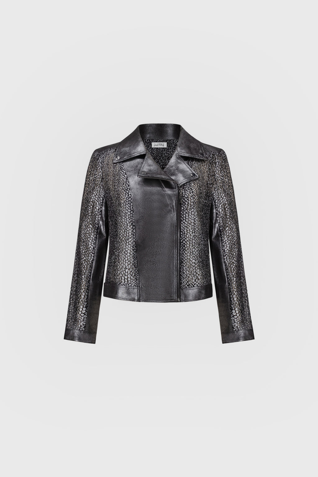 Metallic faux suede moto jacket - Joseph Ribkoff