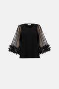 Bell-sleeved embellished top - Joseph Ribkoff
