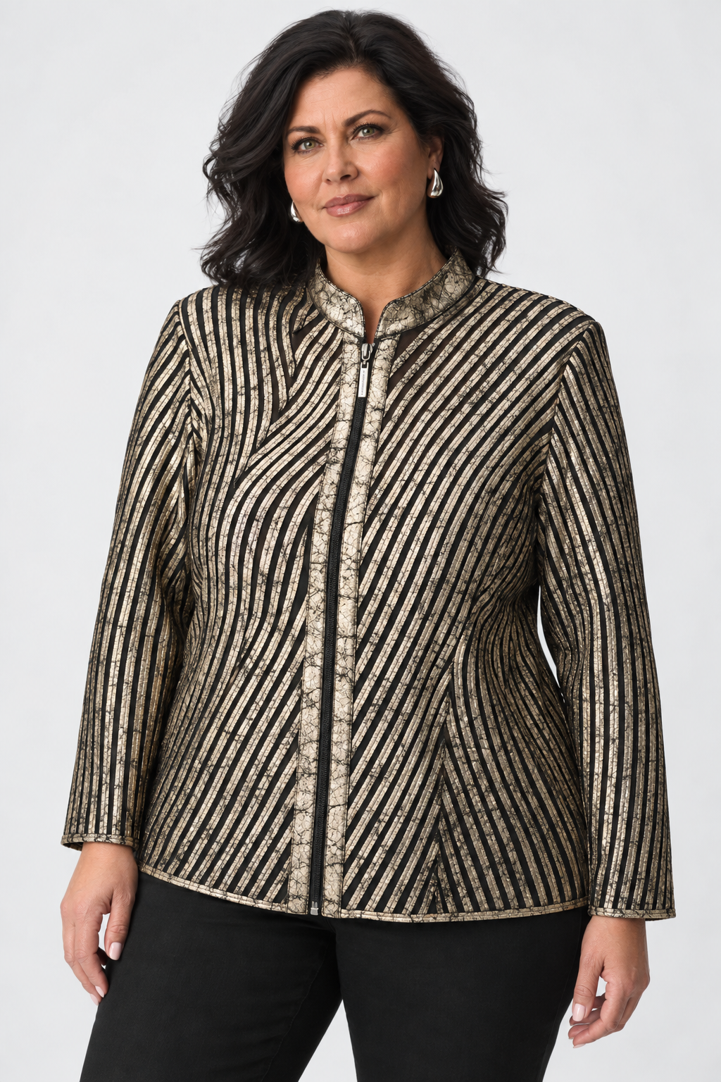 Metallic soutache fitted jacket - Joseph Ribkoff