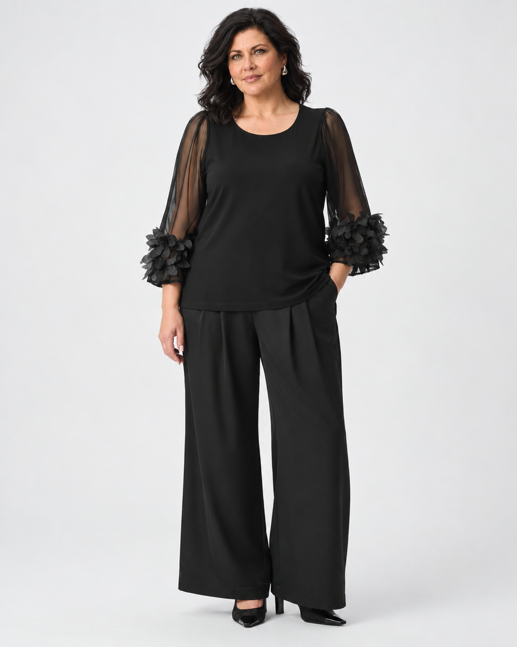 Bell-sleeved embellished top - Joseph Ribkoff