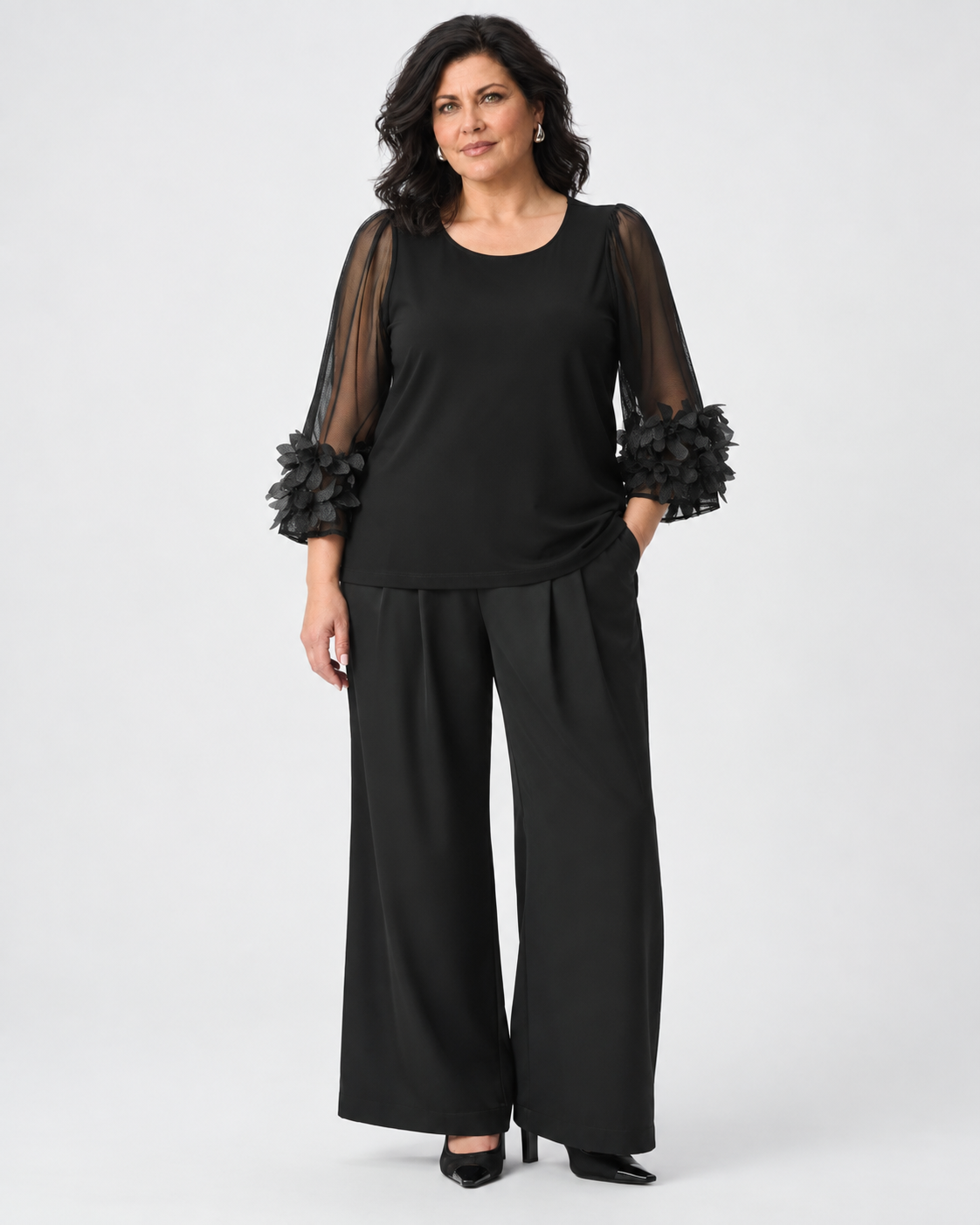Bell-sleeved embellished top - Joseph Ribkoff