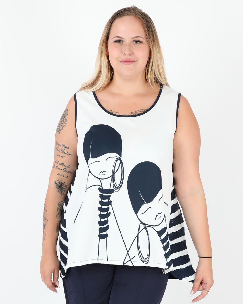Tank Top Latin Navy Blue - G!OZE