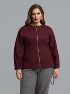 Veste Bordeaux à fermeture éclair Athéna – MAT