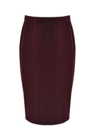 Héra burgundy straight midi skirt with back slit – MAT