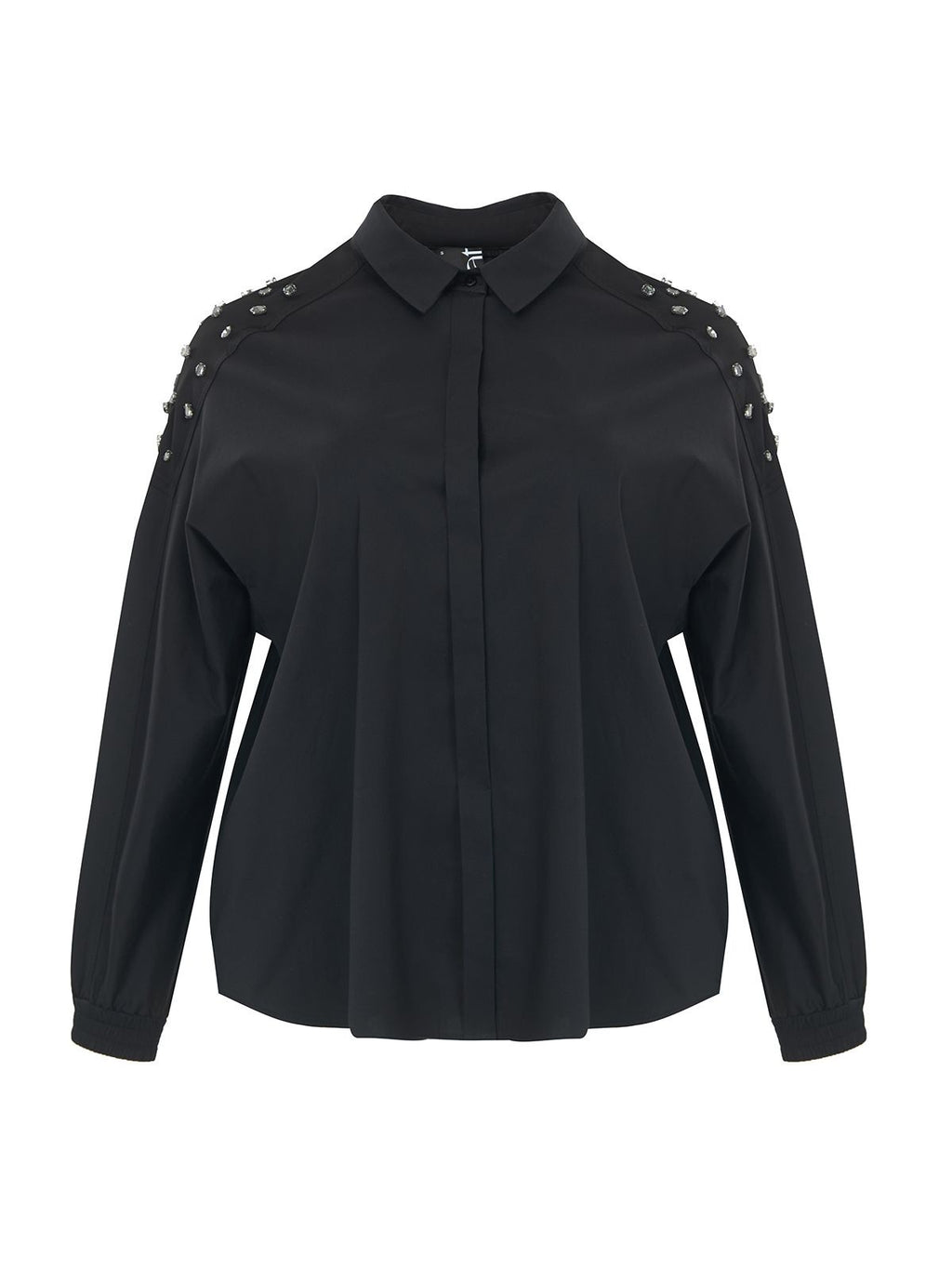 Black shirt with sparkling stones  - MAT