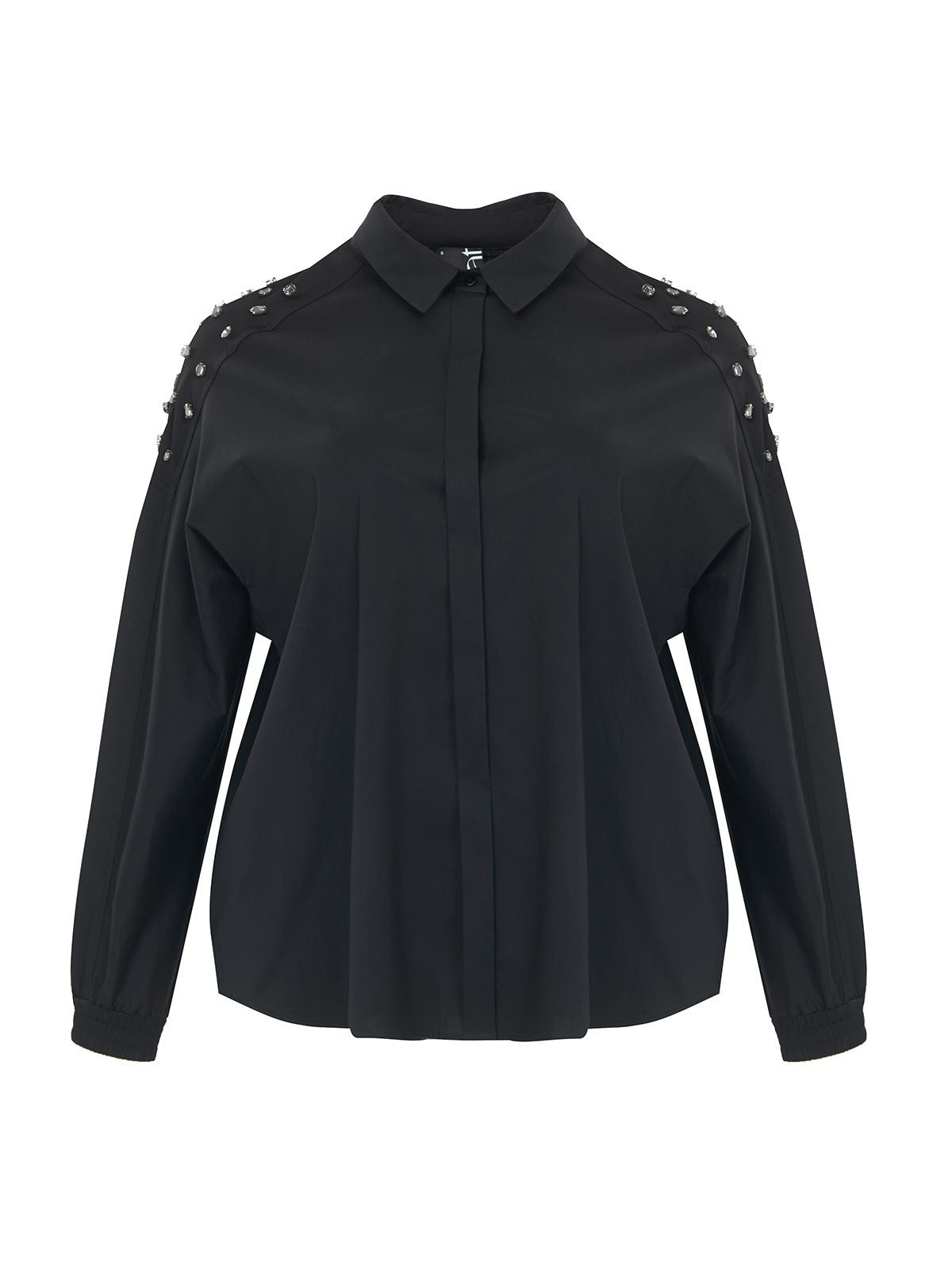 Black shirt with sparkling stones  - MAT