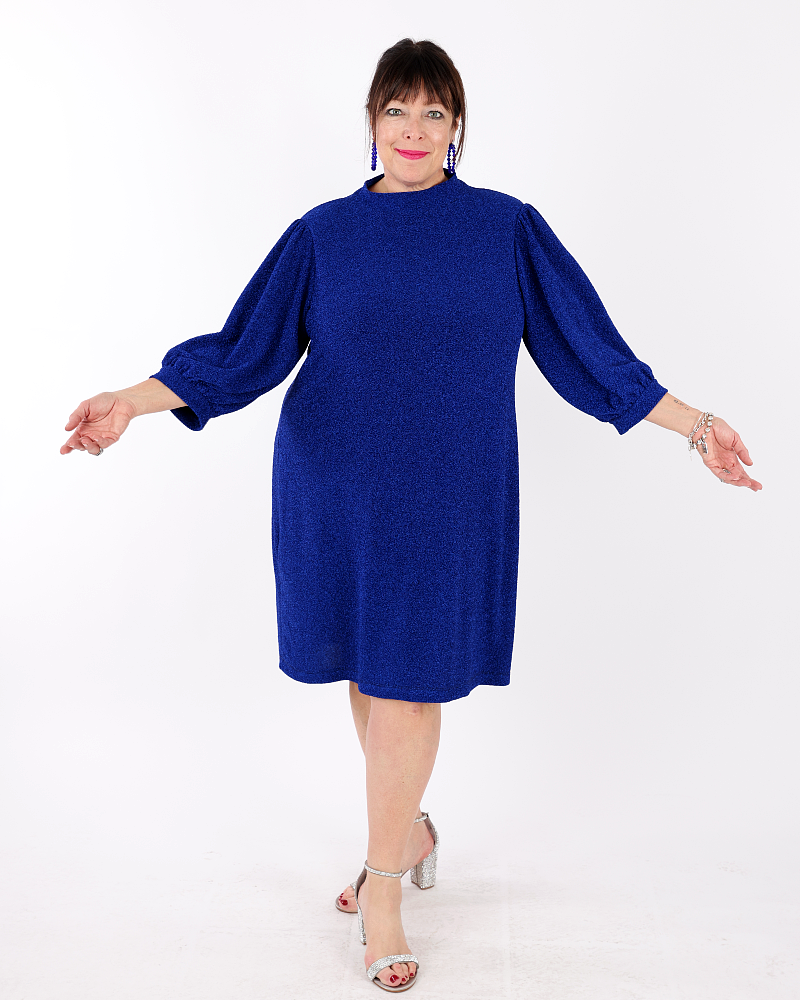 Shimmering royal blue dress - Mat