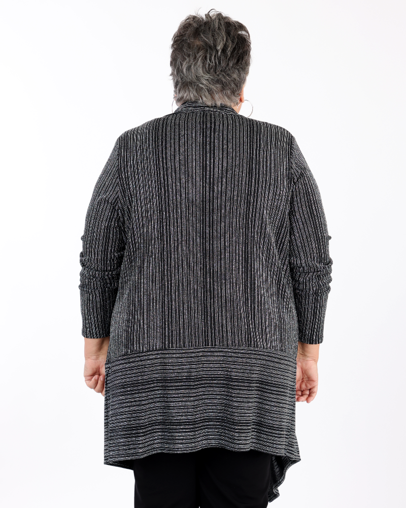 Metallic Open Front Cardigan  - Joseph Ribkoff