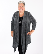 Metallic Open Front Cardigan  - Joseph Ribkoff