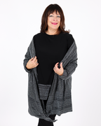 Metallic Open Front Cardigan  - Joseph Ribkoff