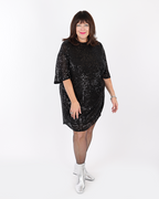 Black dress adorned with sequins - MAT