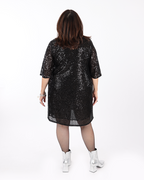Black dress adorned with sequins - MAT