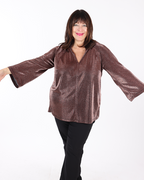 Shimmering bronze top V neck - Mat