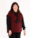 Burgundy V-neck knit tank top – MAT