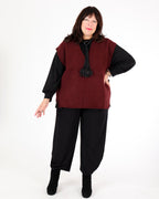 Burgundy V-neck knit tank top – MAT
