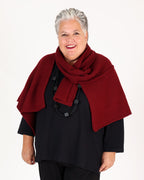 Burgundy knitted wrap to drape – MAT