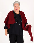 Burgundy knitted wrap to drape – MAT