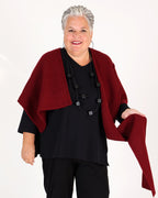 Burgundy knitted wrap to drape – MAT