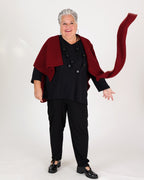 Burgundy knitted wrap to drape – MAT
