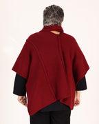 Burgundy knitted wrap to drape – MAT