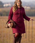 Damiana Burgundy Straight Skirt – Maloka