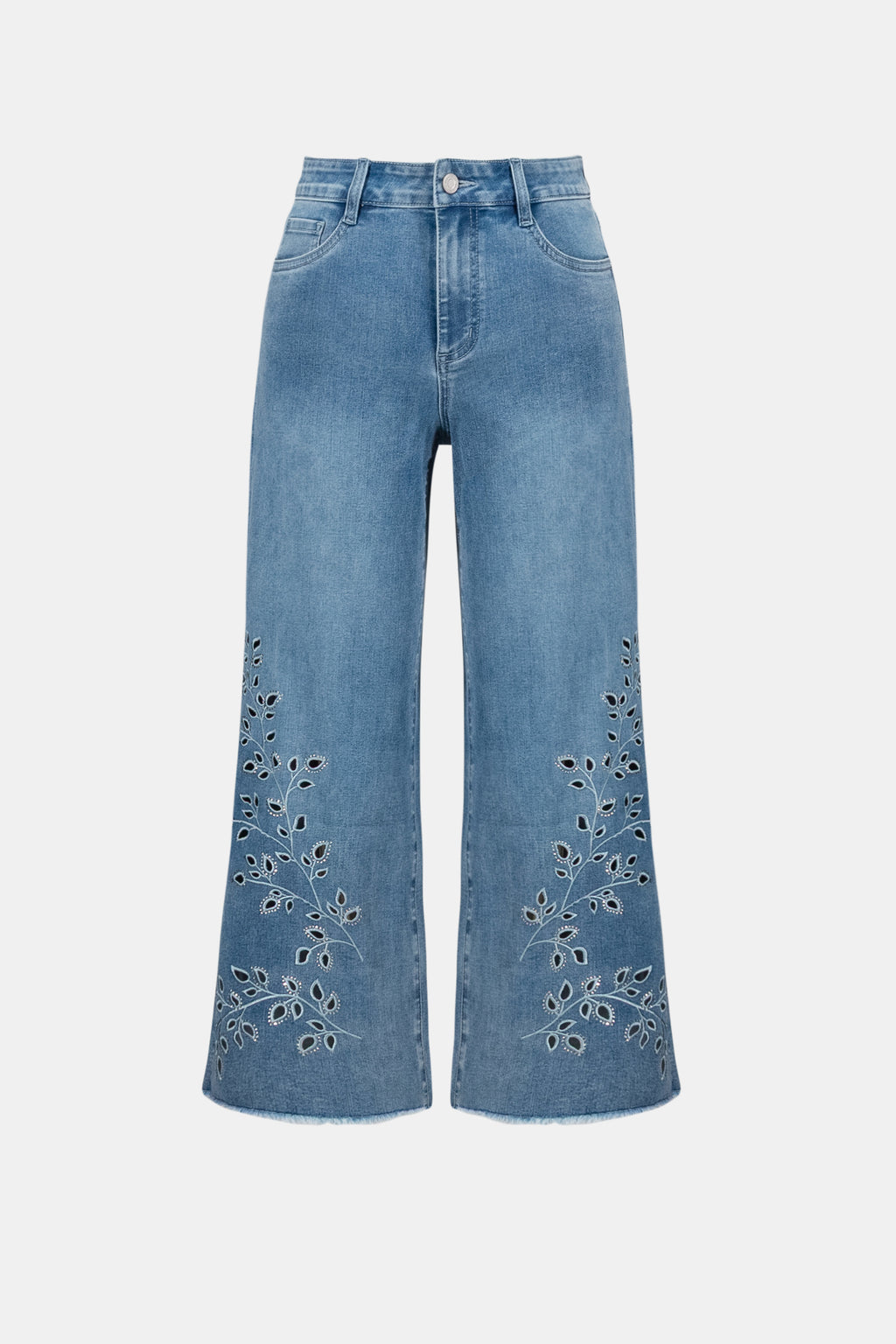 Jean court brodé en denim Repreve®  - Joseph Ribkoff
