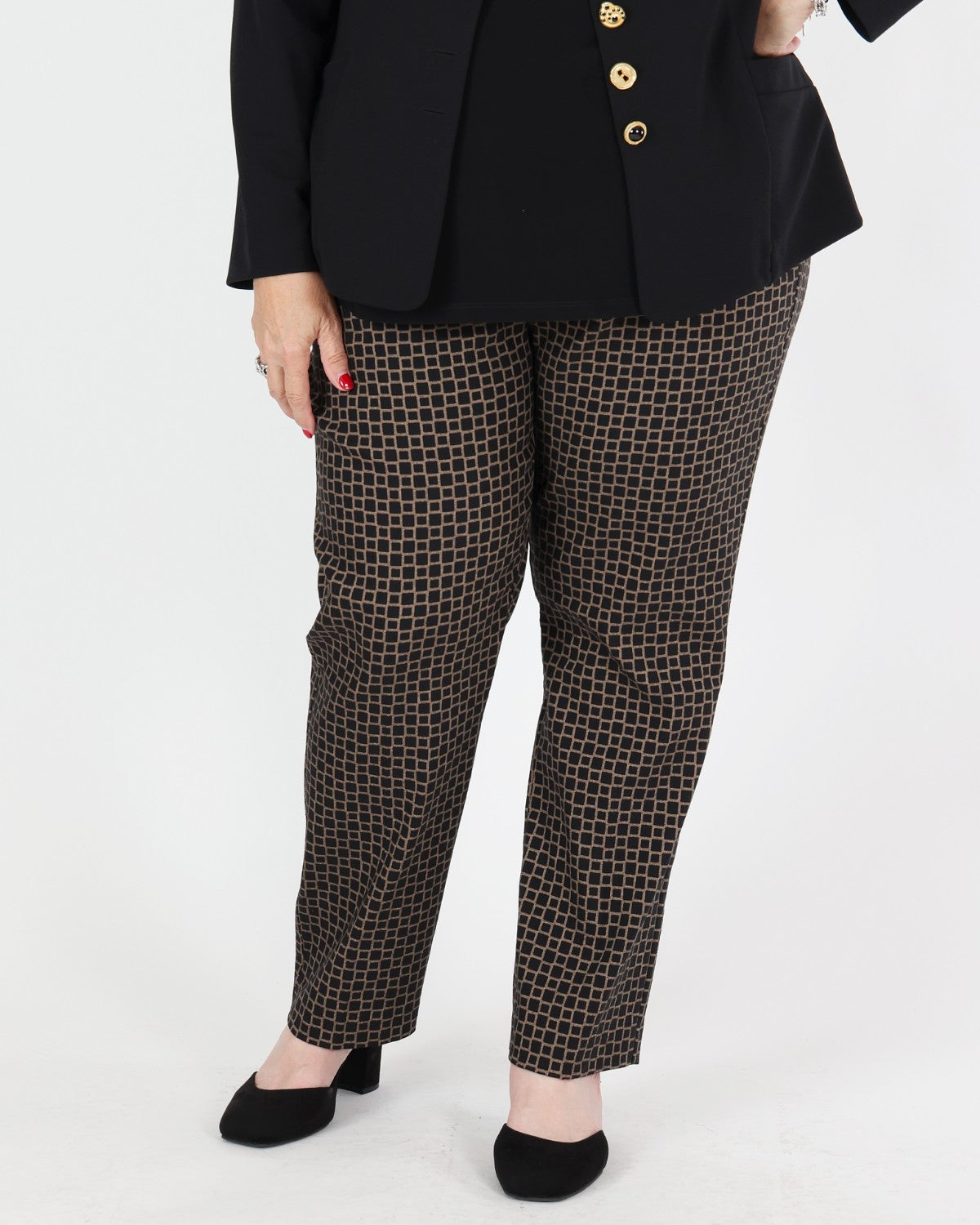 Pantalon droit en jacquard géométrique - Joseph Ribkoff