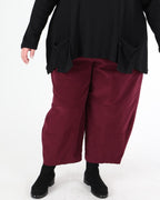 Pantalon large en corduroy extensible Bordeaux – G!OZE