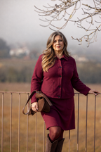 Damiana Burgundy Straight Skirt – Maloka