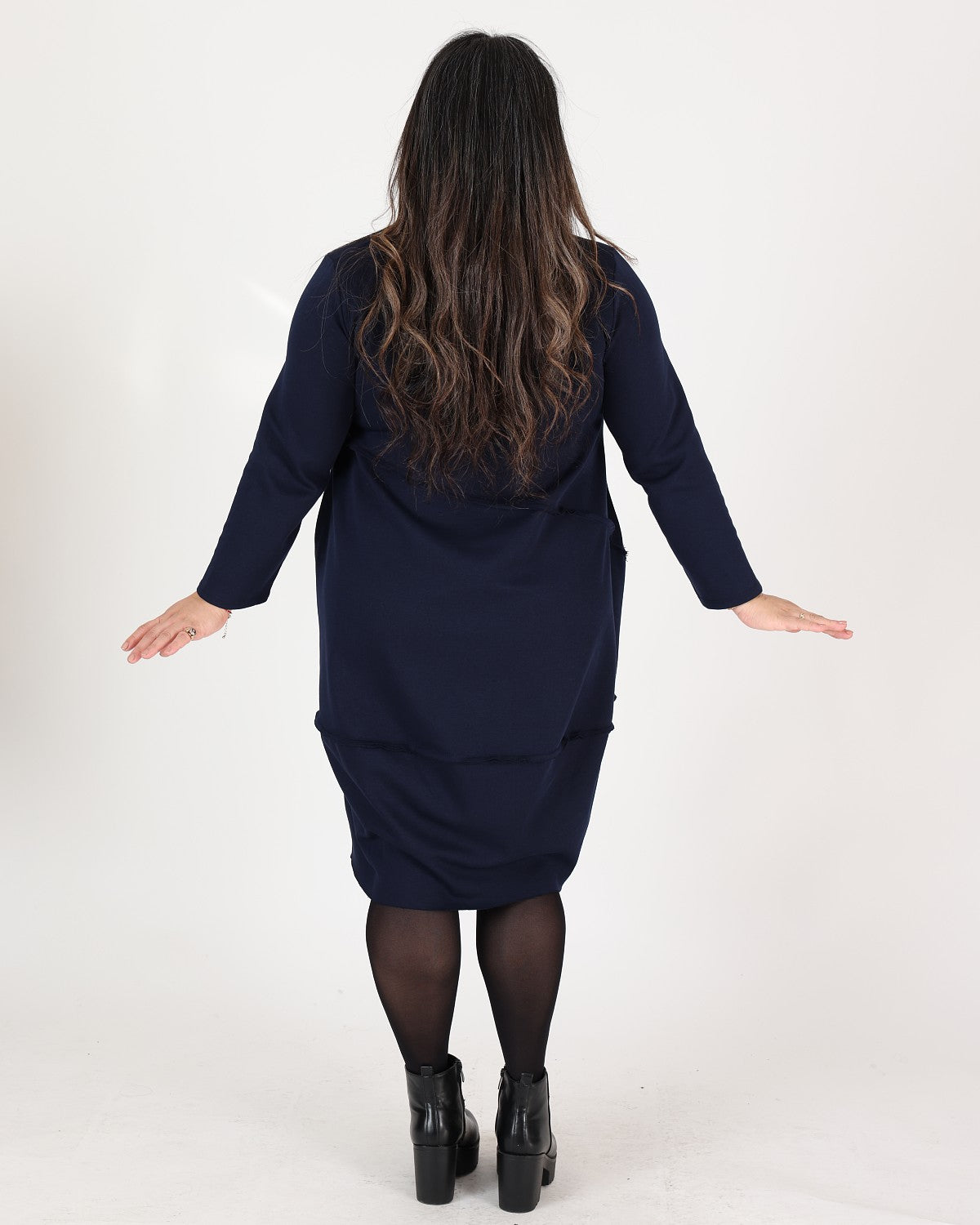 Original-cut navy blue straight dress – Marie la Lune