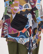 Tunique asymétrique imprimée multicolore – Kozan