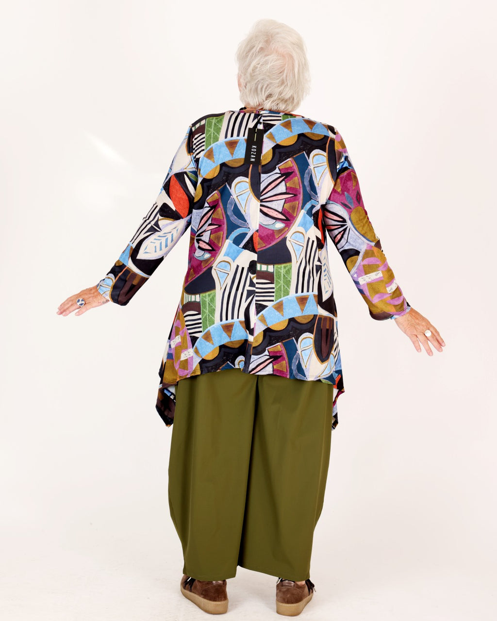 Tunique asymétrique imprimée multicolore – Kozan