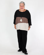 Tunique boxy en jacquard color block - Joseph Ribkoff