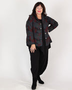Burgundy and Gray floral print reversible jacket – Parsley & Sage