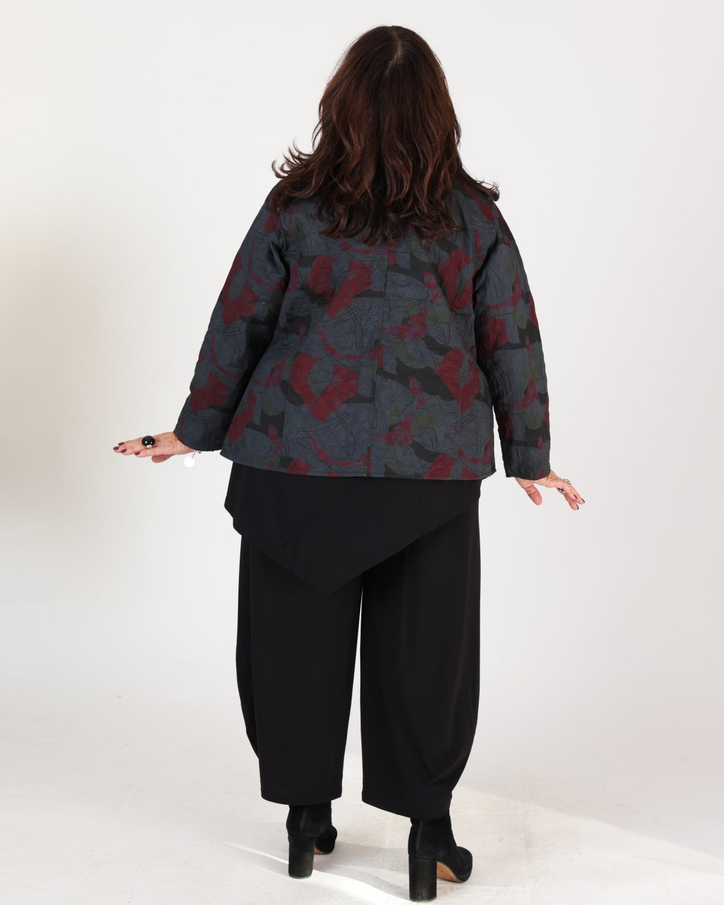 Burgundy and Gray floral print reversible jacket – Parsley & Sage