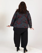 Burgundy and Gray floral print reversible jacket – Parsley & Sage