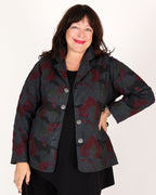 Burgundy and Gray floral print reversible jacket – Parsley & Sage