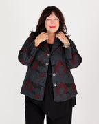 Burgundy and Gray floral print reversible jacket – Parsley & Sage