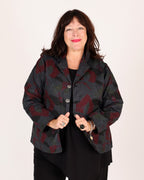 Burgundy and Gray floral print reversible jacket – Parsley & Sage