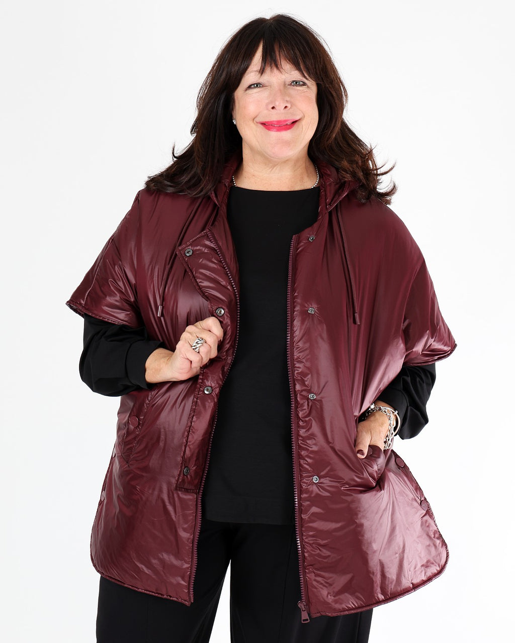 Veste matelassée Bordeaux à capuchon – MAT