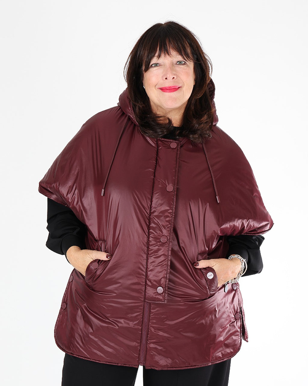 Veste matelassée Bordeaux à capuchon – MAT