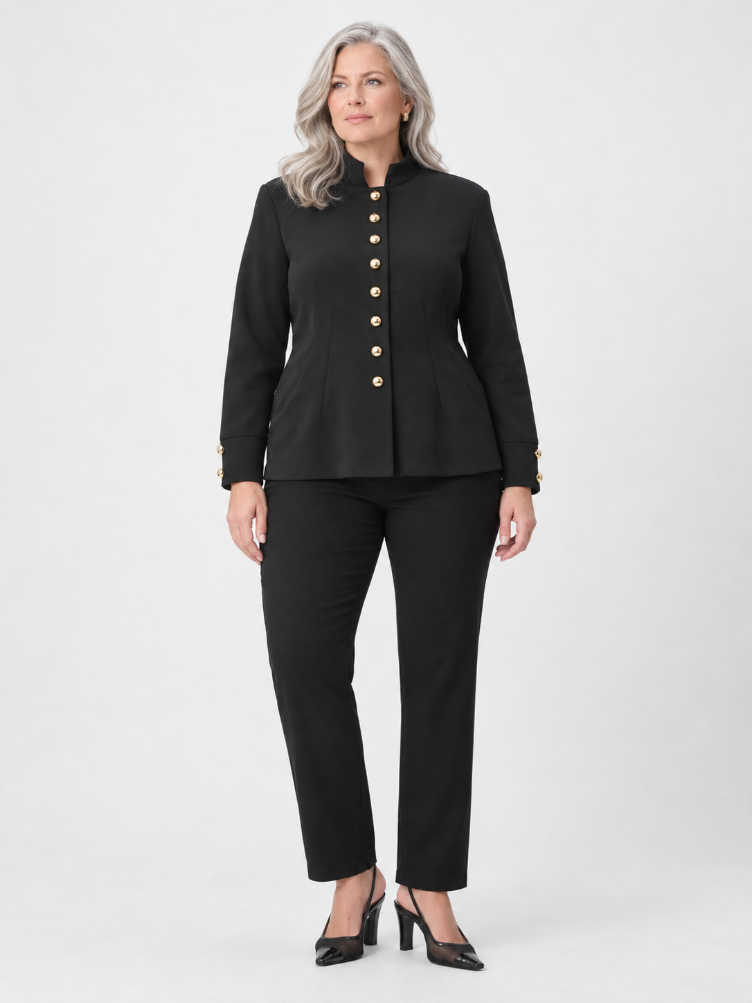 Fitted military-collar jacket - Joseph Ribkoff