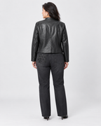 Suede jacket embellished with metallic leaves - Joseph Ribkoff