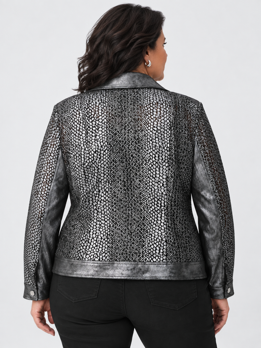 Metallic faux suede moto jacket - Joseph Ribkoff
