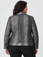 Metallic faux suede moto jacket - Joseph Ribkoff