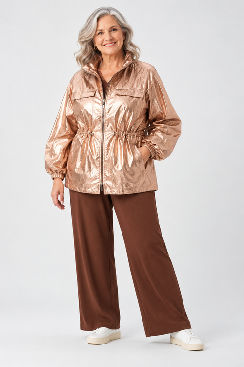 Blouson cocon en nylon métallique - Joseph Ribkoff